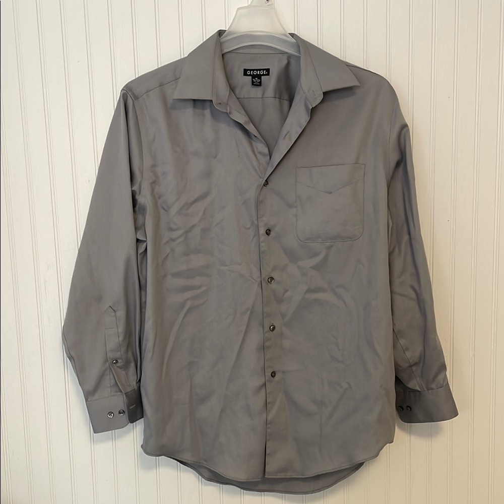 George Men's Gray Button-Up Shirt
